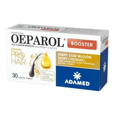 Oeparol Booster Olej z nasion wiesiołka, 30 kaps.- skóra, włosy i paznokcie