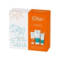 OILLAN Zestaw Wakacyjny Maluszka Ochronna emulsja  SPF50 100ml + Żel 3w1 do mycia 200ml + Krem 75 ml