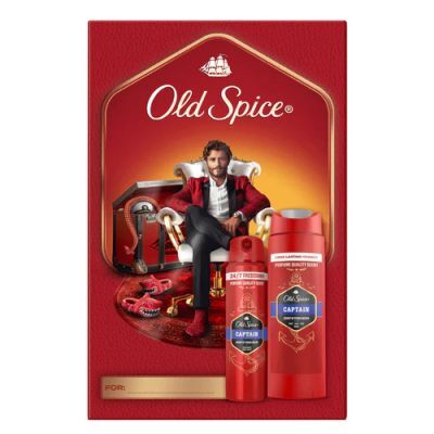 Old Spice Captain Zestaw prezentowy dla mężczyzn: Żel pod prysznic i szampon do włosów 3w1, 250 ml + Dezodorant w sprayu, 150 ml