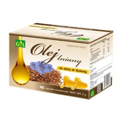 Olej lniany do diety dr Budwig - 40 kapsułek