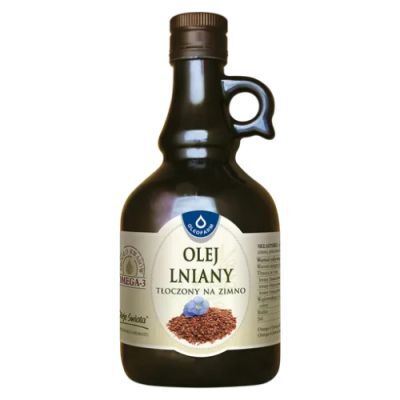 OLEJ LNIANY tłoczony na zimno 500 ml OLEOFARM