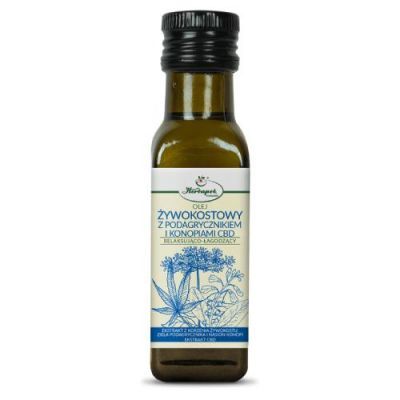 Olej żywokostowy z podagrycznikiem i konopiami CBD, 100 ml