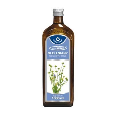 Oleofarm LinumVital olej lniany tłoczony na zimno, 1000ml  KRÓTKA DATA 30.09.2026