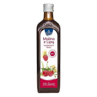 OLEOFARM Sok malinowy z lipą, 490ml  KRÓTKA DATA 31.10.2026