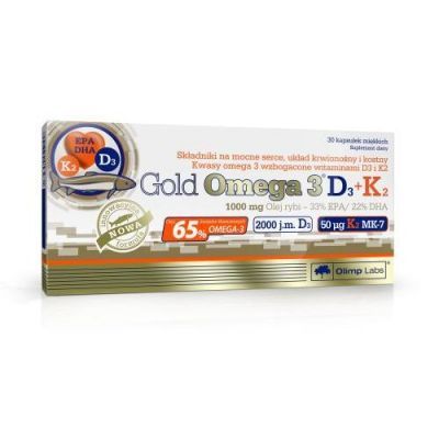 OLIMP GOLD OMEGA 3 D3 + K2  30 kapsułek na serce