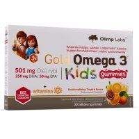 Olimp Gold Omega 3 Kids Gummies Żelki dla dzieci z kwasami omega i witaminą D, 30 szt.