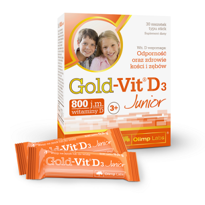 OLIMP GOLD-VIT D3 JUNIOR smak malinowy 30 saszetek