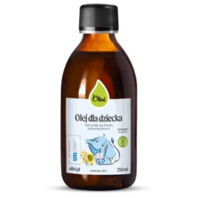 Olini Olej dla dziecka tłoczony na zimno nierafinowany, 250 ml