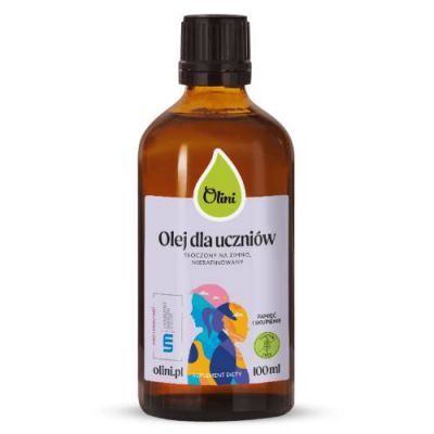 Olini Olej dla uczniów tłoczony na zimno nierafinowany, 100 ml