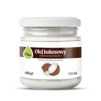 Olini Olej kokosowy świeży, tłoczony na zimno nierafinowany, 200 ml
