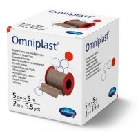 OMNIPLAST przylepiec tkaninowy w kolorze cielistym 5 cm x 5 m