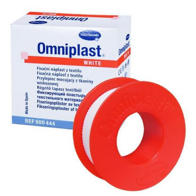 OMNIPLAST WHITE przylepiec tkaninowy w kolorze białym 2,5 cm x 5 m