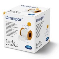 OMNIPOR przylepiec z białej włókniny 5 cm x 5 m