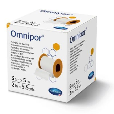OMNIPOR przylepiec z białej włókniny 5 cm x 5 m