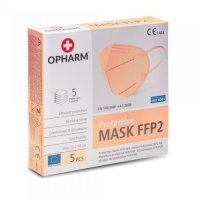 OPHARM Maska Ochronna FFP2 brzoskwiniowa, 5szt.