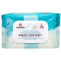 OPHARM Nawilżany papier toaletowy dla osób z hemoroidami Proctofort 52 sztuki