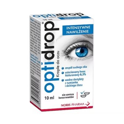 Optidrop Intensywne Nawilżenie Krople do oczu, 10 ml