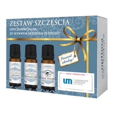 OPTIMA NATURA ZESTAW SZCZĘŚCIA Olejek cynamonowy 10 ml + złodziei 10ml + pomarańczowy 10ml