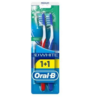 ORAL-B 3D WHITE FRESH Szczoteczka do zębów średnia 2 sztuki
