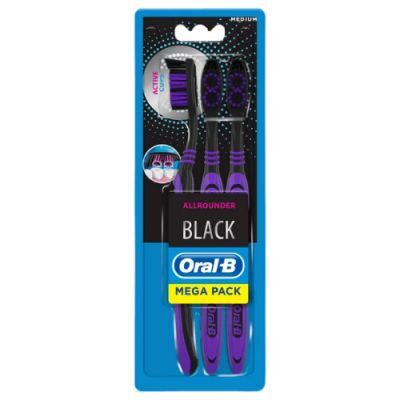 Oral-B Allrounder Black Szczoteczka do zębów średnia, 3 szt.