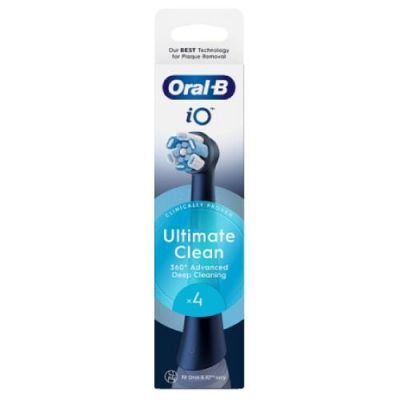 Oral-B iO Ultimate Clean Black Oryginalne wymienne okrągłe końcówki szczoteczek, 4 szt.