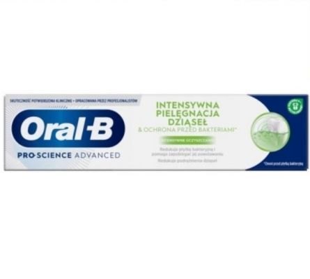 ORAL-B PROFESSIONAL GUM INTENSIVE CARE & BACTERIA GUARD Pasta do zębów Intensywne oczyszczanie 75 ml