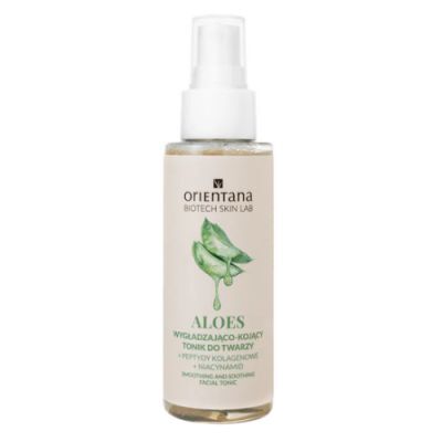 Orientana Wygładzająco-kojący tonik do twarzy Aloes Peptydy kolagenowe Niacynamid, 100 ml