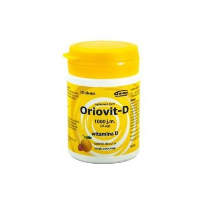 ORIOVIT-D 1000 j.m. 25 mcg 100 tabletek do żucia o smaku owocowym