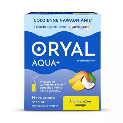 Oryal Aqua Elektrolity o smaku ananas-kokos-mango, 14 sasz.