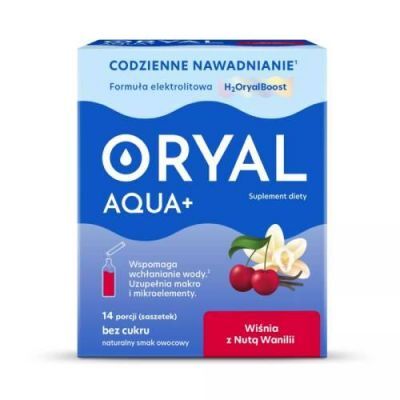 Oryal Aqua+ Wiśnia z Nutą Wanilii, 14 sasz. KRÓTKA DATA 28.11.2026