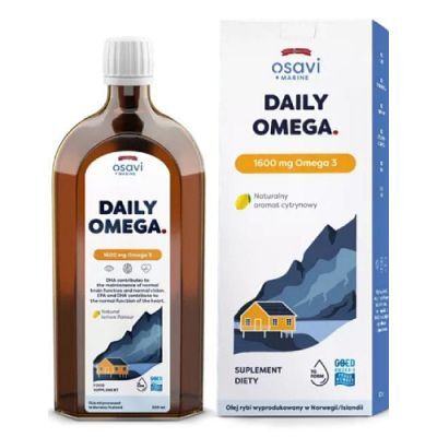 OSAVI Daily Omega 1600 mg Omega 3 naturalny aromat cytrynowy, 500 ml