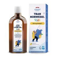 OSAVI Marine Tran norweski Kids 500mg Omega 3 cytrynowy, 250 ml