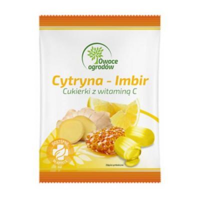 Owoce Ogrodów Ziołowe cukierki z witaminą C Cytryna Imbir, 50g