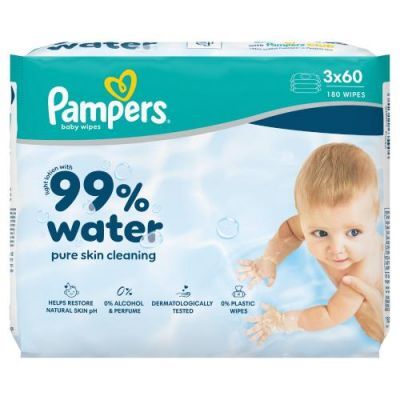 Pampers 99% Water Chusteczki nawilżane, 3 x 60 szt.