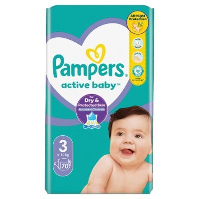 Pampers Active Baby 3 Pieluszki 6-10 kg, 70 szt.