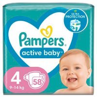 PAMPERS ACTIVE BABY Maxi Pack S4 58 sztuk