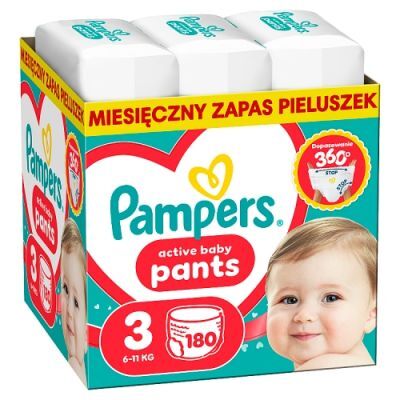 Pampers Active Baby Pants 3 Pieluchomajtki dla dzieci, 180 szt.