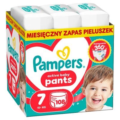 Pampers Active Baby Pants 7 Pieluchomajtki dla dzieci, 108 szt.