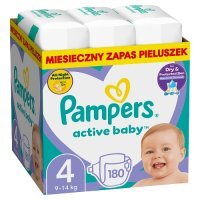 Pampers Active Baby Pieluszki dla dzieci, rozmiar 4, 180 szt.