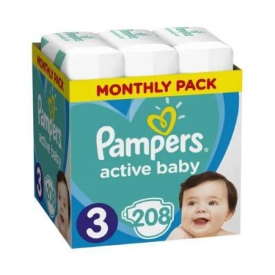 Pampers Active Baby rozmiar 3, 208 pieluszek