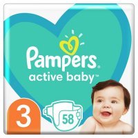 PAMPERS ACTIVE BABY (rozmiar 3) 58 pieluszek