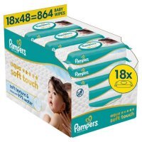 Pampers Aqua Soft Touch Chusteczki nawilżane, 18 x 48 szt.