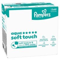 Pampers Aqua Soft Touch Chusteczki nawilżane dla dzieci, 12 x 60 szt.