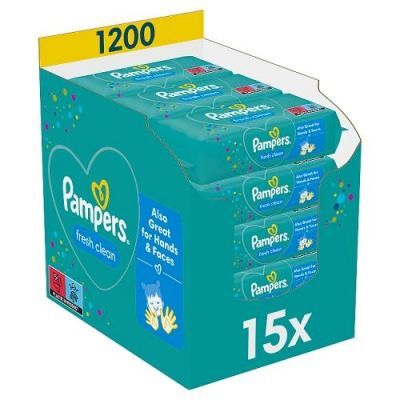 Pampers Chusteczki nawilżane Fresh Clean, 15 x 80szt.