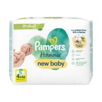 Pampers Harmonie New Baby Chusteczki nawilżane, 4x46szt.