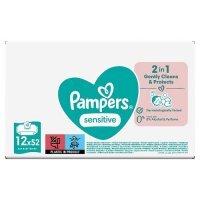 Pampers Sensitive Chusteczki nawilżane, 12x52szt.