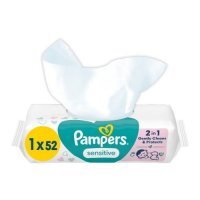 PAMPERS Chusteczki nawilżane Sensitive, 52szt. plastic free