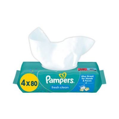 Pampers Fresh Clean Chusteczki nawilżane, 4x80szt.