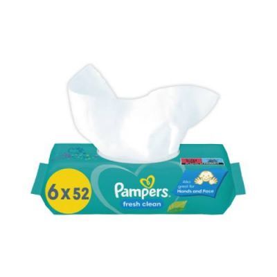 Pampers Fresh Clean Chusteczki nawilżane, 6x 52szt.