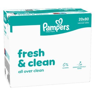 Pampers Fresh Clean Chusteczki nawilżane dla dzieci, 20 x 80 szt.